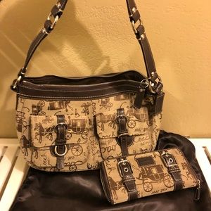 Coach signature bag and wallet - great condition